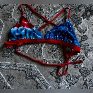 Speedo Red and Blue Star Bikini Top